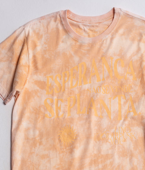 Camiseta Agroecológica Esperança Tie-dye Urucum- Fit Regular